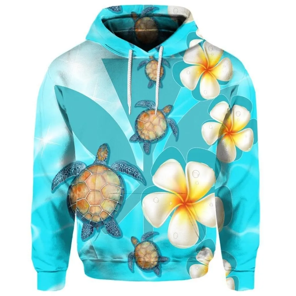 (Personalised) Hawaii Turtle Plumeria Kanaka Ocean Hoodie