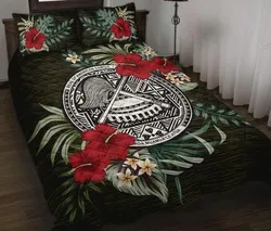 American Samoa Polynesian Special Hibiscus Quilt Bedding Set-ML