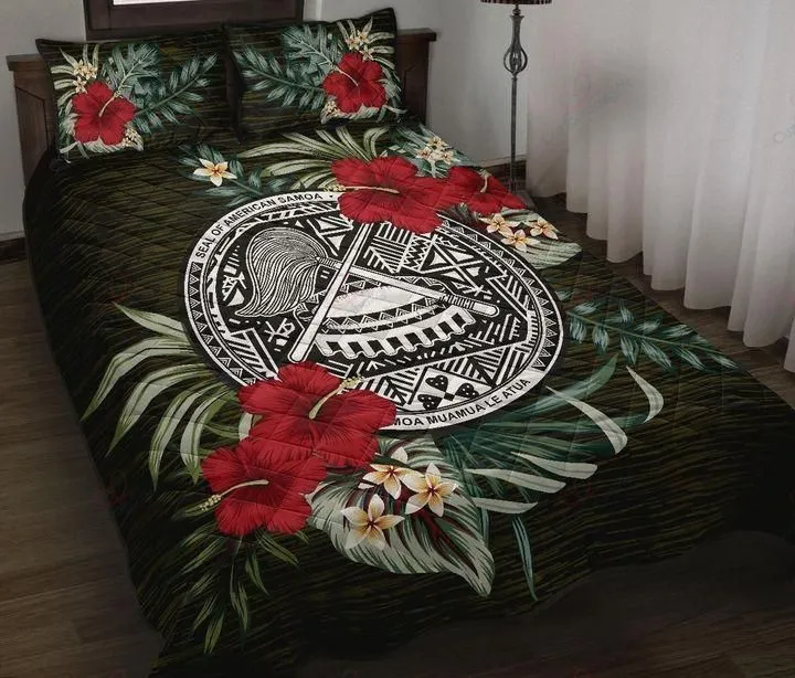 American Samoa Polynesian Special Hibiscus Quilt Bedding Set-ML