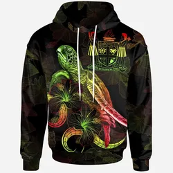 Alohawaii Clothing - Hoodie Fiji Polynesian - Turtle With Blooming Hibiscus Reggae - BN22