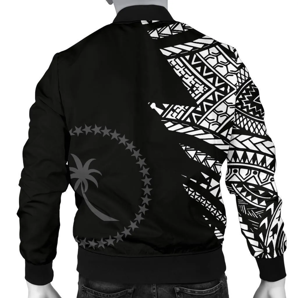 Chuuk Pattern Mens Bomber Jacket - Black Style - Black Style - FSM