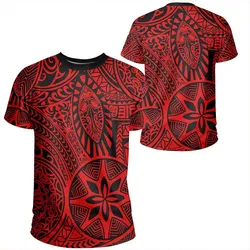 Polynesian Hawaiian Style Tribal Tattoo Red T shirt
