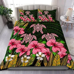 Alohawaii Home Set - Hawaii Turtle Hibiscus Tropical Polynesian Bedding Set - Floren Style - AH - J2