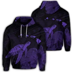 Alohawaii Hoodie - Hawaiian Polynesian Hibiscus Turtle Map Hoodie Purple - AH - J5R