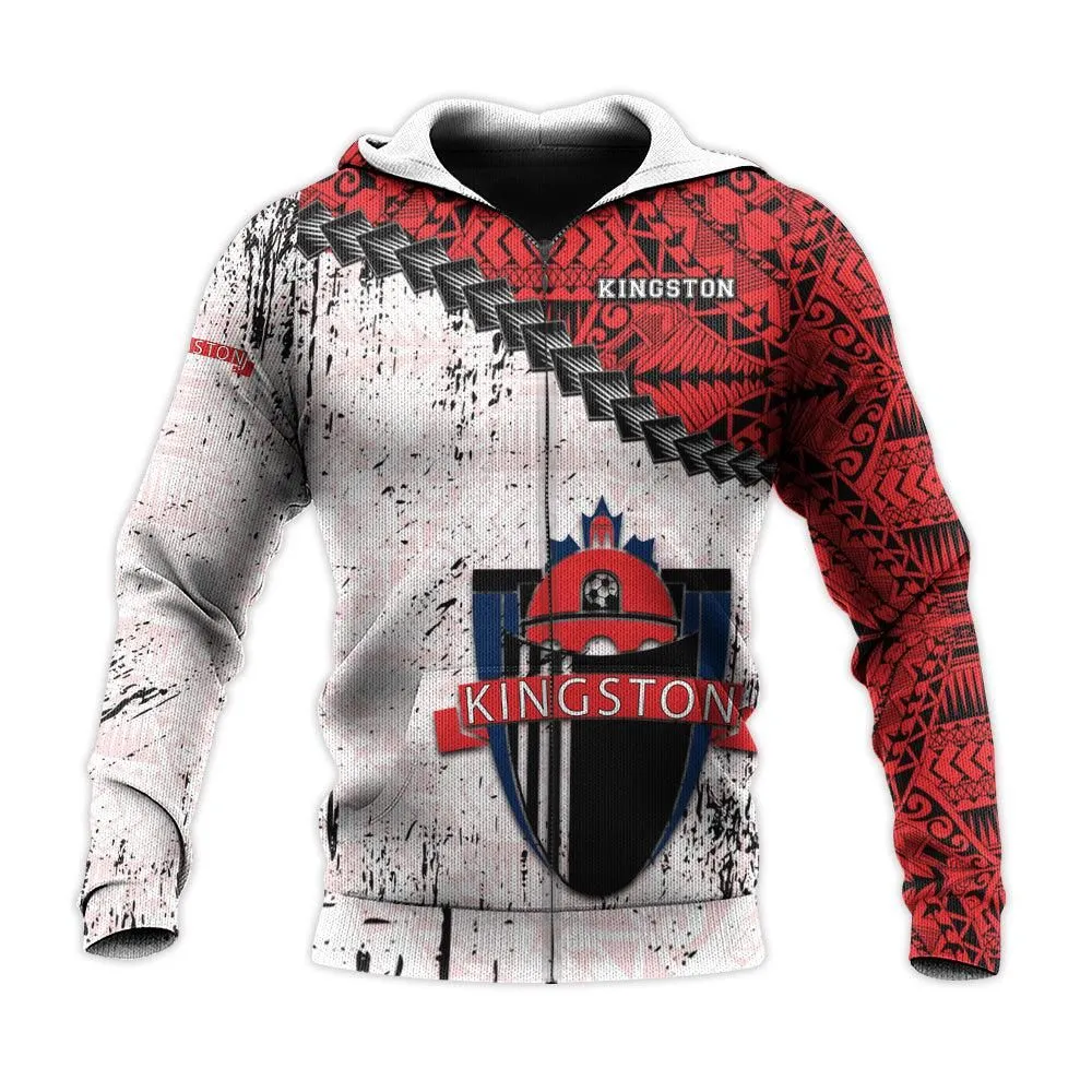 Kingston FC Hoodie Grunge Polynesian Tattoo - CA SOCCER
