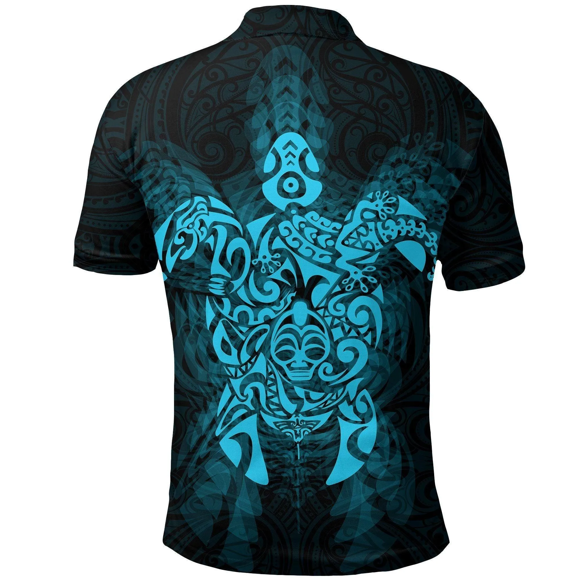 Polynesian Pride Polo Shirt - New Zealand Maori Polo Shirt, Wairua Tattoo Turtle Golf Shirt - Blue