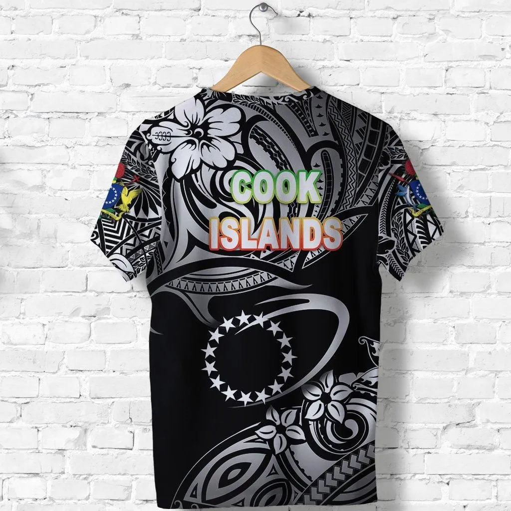 (Custom Personalised) Cook Islands Rugby T shirt Unique Vibes - Black