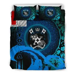 FamilyGater Bedding Set - Cover and Pillow Cases Tonga - Hibiscus And Wave Light Blue K7