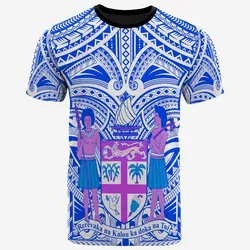FiJi All Over T-Shirt - FiJi Coat Of Arm (Blue)
