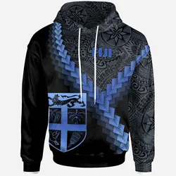 Alohawaii Clothing - Hoodie Fiji - Fiji Coat Of Arms With Polynesian Tattoo Blue - BN22