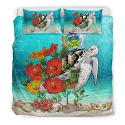 Polynesian Solomon Island Ocean Turtle Hibiscus A Bedding Set Camlirw