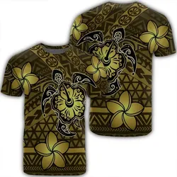 Alohawaii Tee - Hawaii Mix Polynesian Turtle Plumeria T-shirt AH - Nick Style - Yellow - J5R