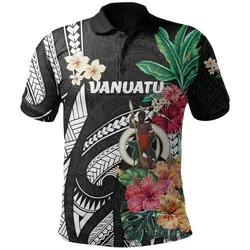 Alohawaii Shirt - Polo Shirt Vanuatu All Over Print Coat Of Arms Polynesian With Hibiscus TH5