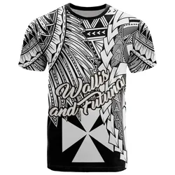 Wallis and Futuna Polynesian T-Shirt - Tribal Wave Tattoo White