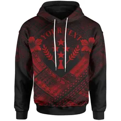 Kosrae Polynesian Custom Personalised Hoodie - Kosrae Red  Camisole Hibiscus Style - BN18
