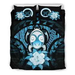 FamilyGater Bedding Set - Cover and Pillow Cases Vanuatu Turquoise Hibiscus A02