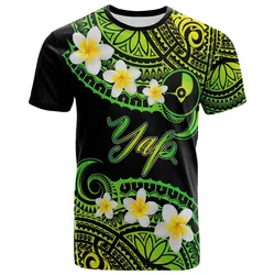 Yap Custom Personalised T-Shirt - Plumeria Polynesian Vibe Green