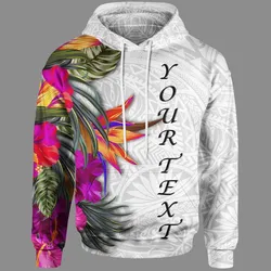 Polynesian Custom Personalised Hoodie - Hibiscus White Pattern