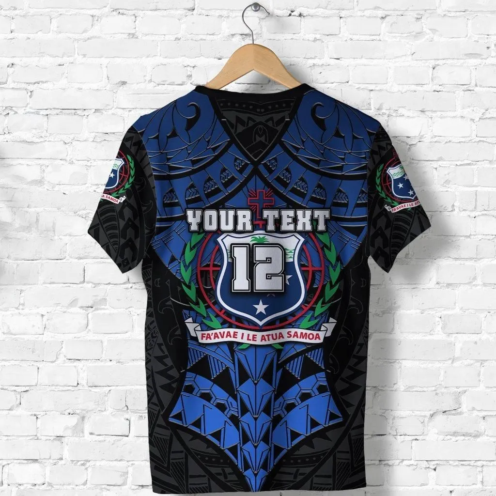 (Custom Personalised) American Samoa Rugby T Shirt Armor Style