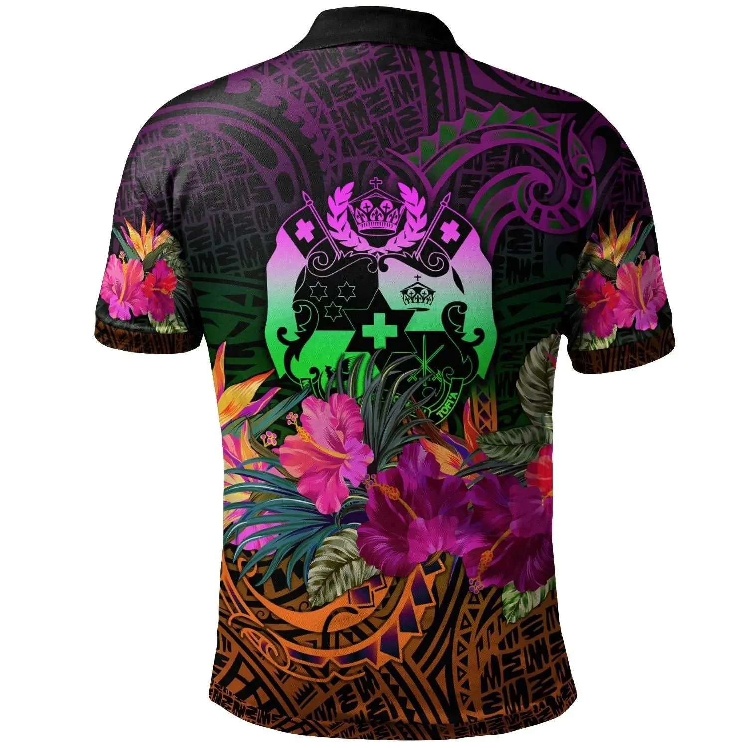 Alohawaii Shirt - Polo Shirt Tonga Polynesian Summer Hibiscus - BN15