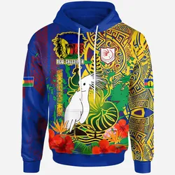 New Caledonia Pride Hoodie - Custom New Caledonia National Emblem With Cagou And Hibiscus Polynesian Hoodie