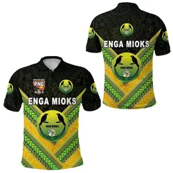 Papua New Guinea Enga Mioks Polo Shirt Rugby Original Style Black LT8