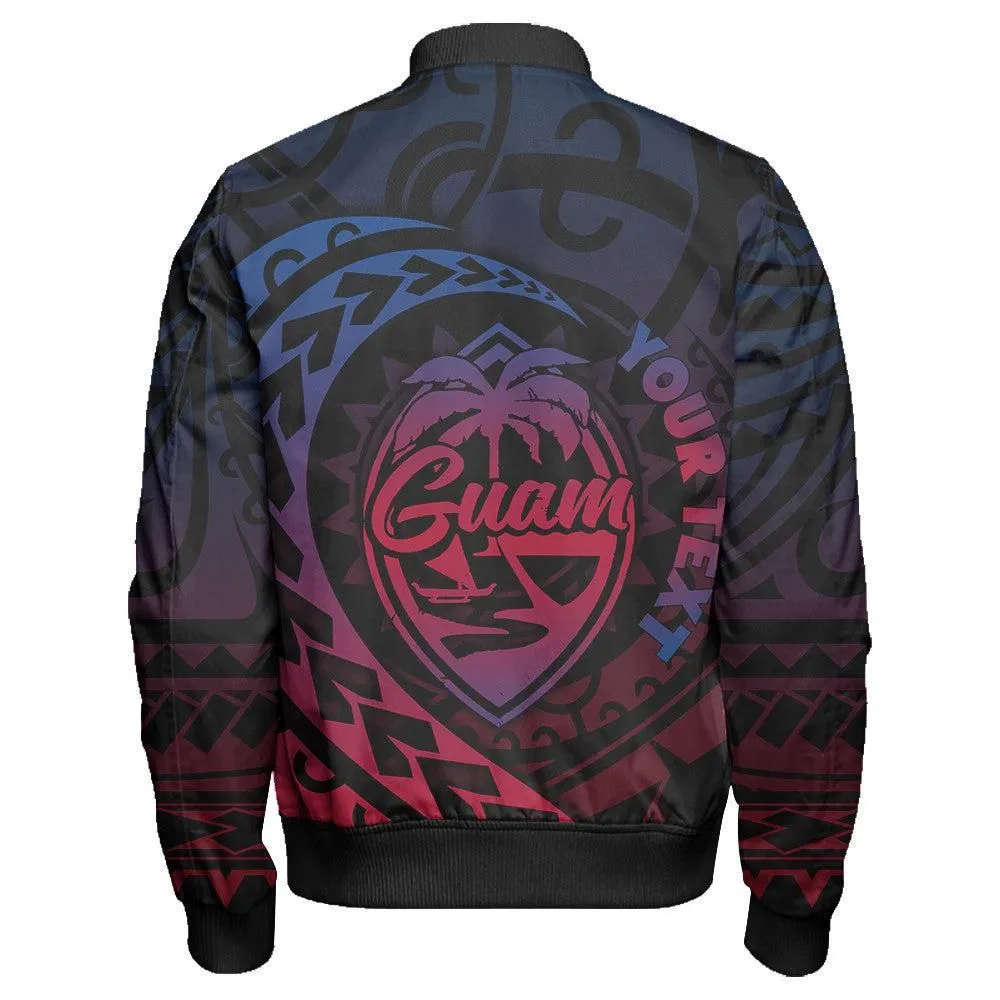 Wonder Print Shop Jacket - Guam Rising Style Sleeve Zip Bomber Jacket LT10