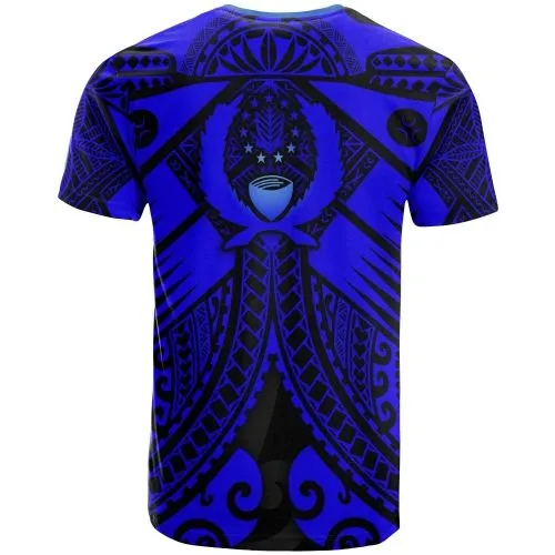 Pohnpei T shirts - Blue Seal with Polynesian Tattoo