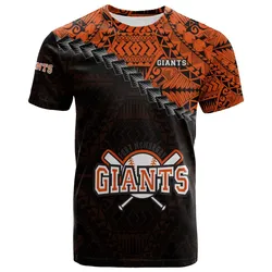 Fort McMurray Giants T-shirt Grunge Polynesian Tattoo - CA BASEBALL