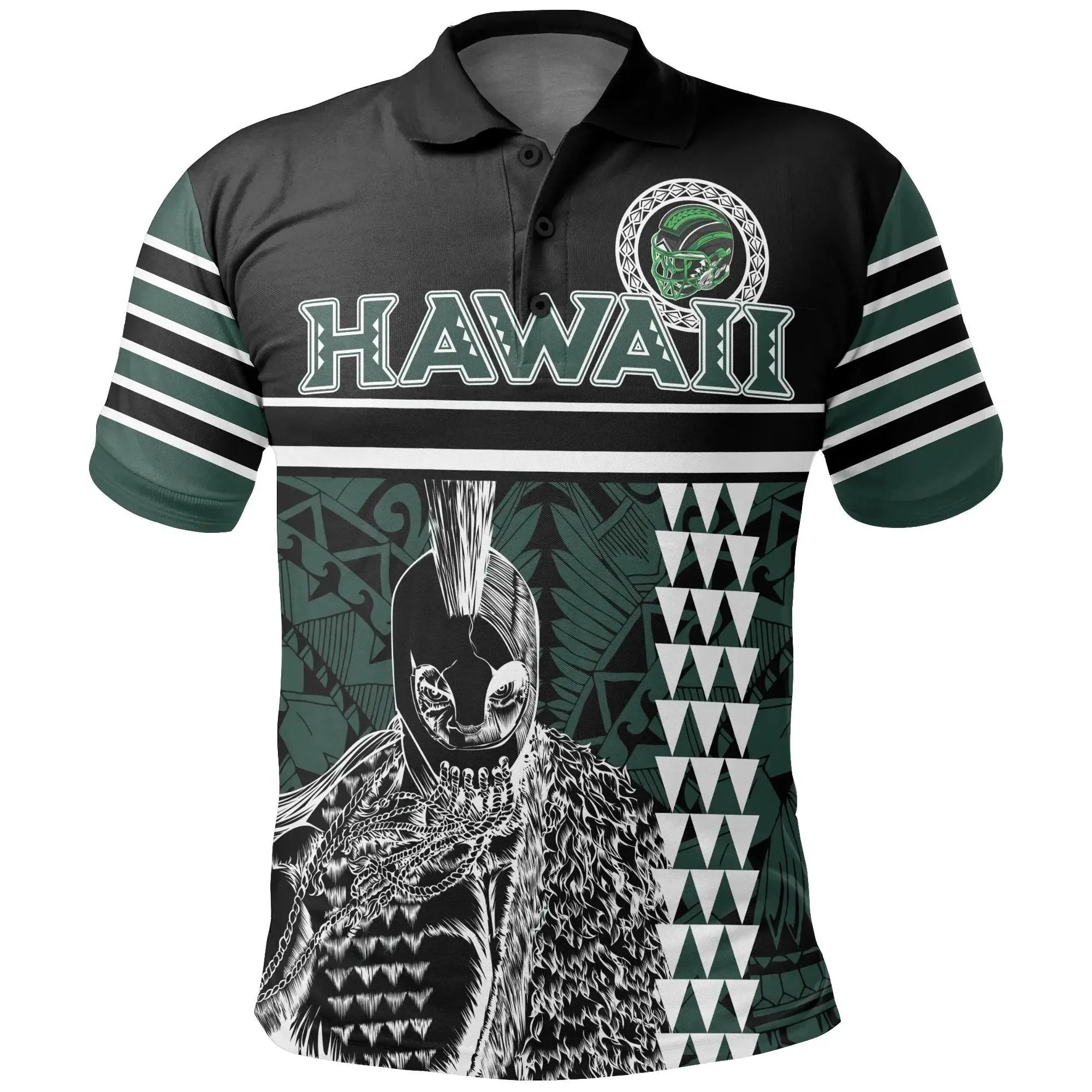 Alohawaii Shirt - Personalised Hawaii Kakau Polynesian Warrior Football Polo Shirt - AH - Rainbow Style - J5