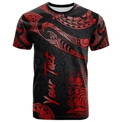 New Caledonia Polynesian Custom Personalised T shirt - Poly Tattoo Red Version