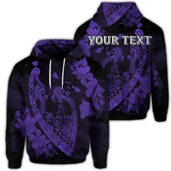 Alohawaii Hoodie - (Personalised) Hawaiian Fish Hook Hibiscus Banzai Surfing Polynesian Hoodie Purple - AH - J5R