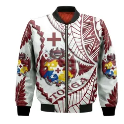 (Custom Personalised) Tonga Emancipation Day Bomber Jacket Kupesi Pattern No.1 White LT9