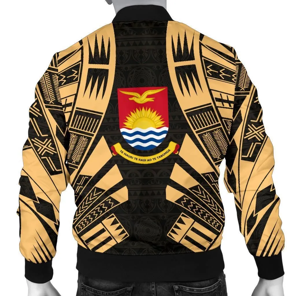 Kiribati Men Bomber Jackets - Polynesian Tattoo Gold