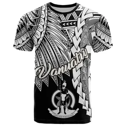Vanuatu Polynesian T-Shirt - Tribal Wave Tattoo White