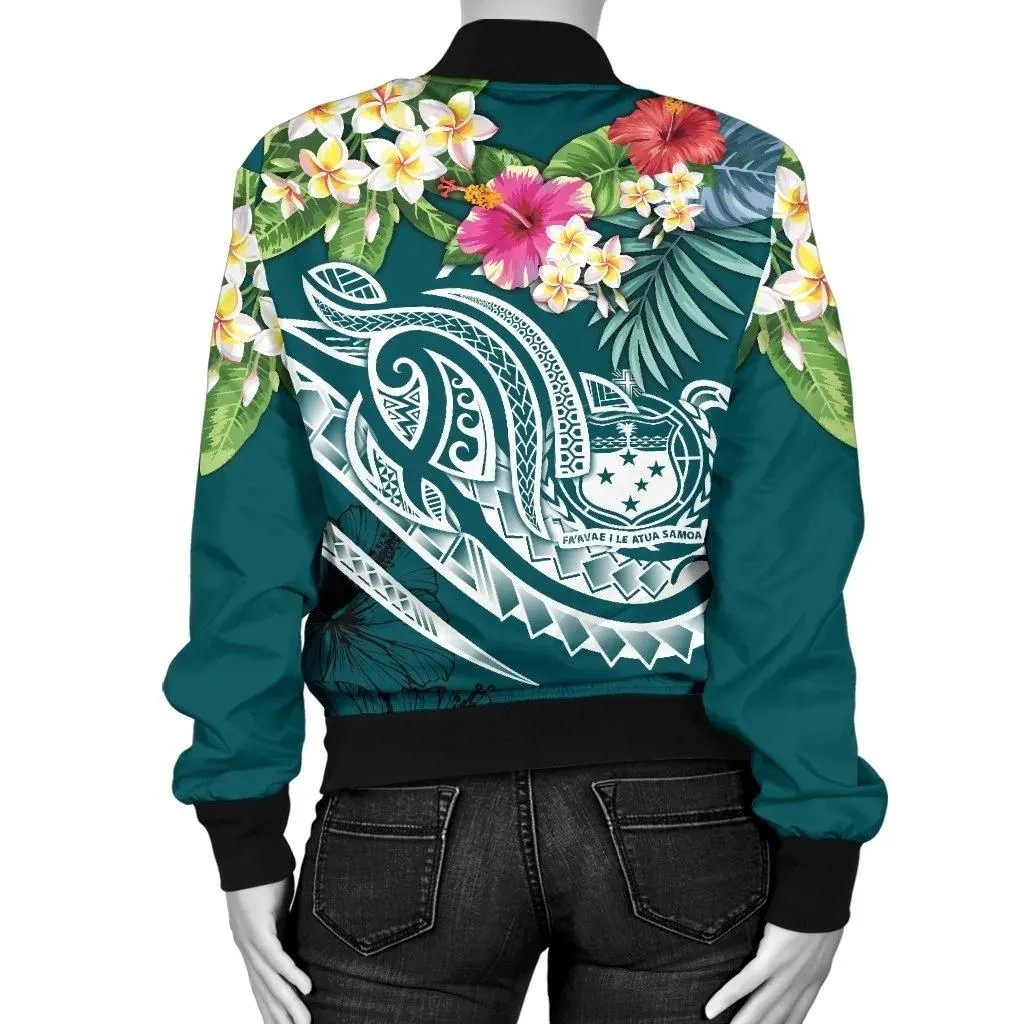 FamilyGater Jacket - Bomber Jacket Samoa Polynesian - Summer Plumeria - BN15