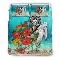 Alohawaii Bedding Set - Cover and Pillow Cases American Samoa - Ocean Turtle Hibiscus A24