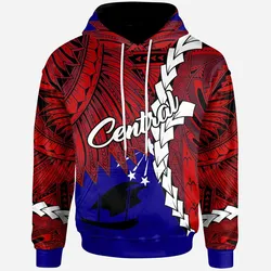Papua New Guinea Central Province Polynesian Hoodie - Tribal Wave Tattoo