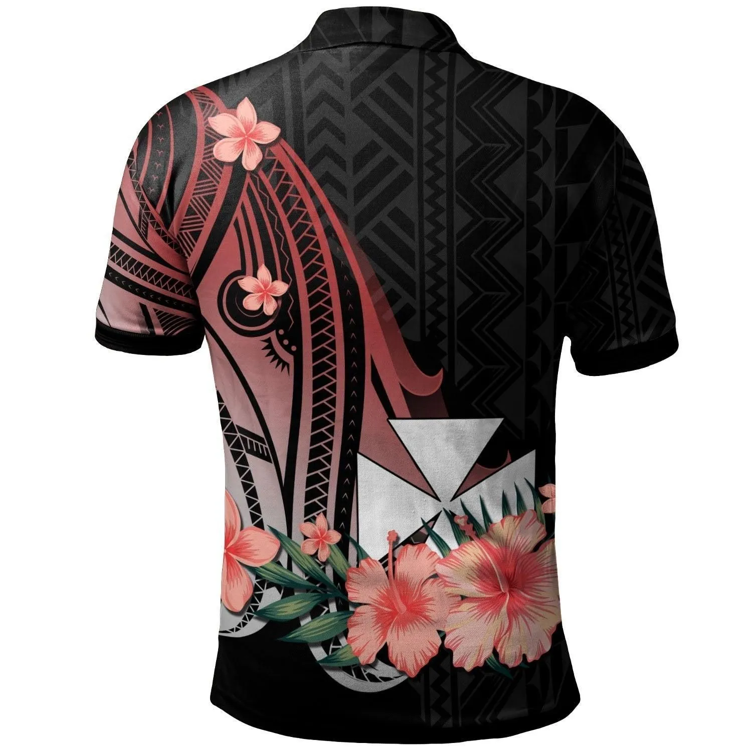 Wallis and Futuna Personalised Custom Polo Shirt - Red Polynesian Hibiscus Pattern Style