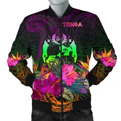 FamilyGater Jacket - Bomber Jacket Tonga Polynesian - Summer Hibiscus - BN15