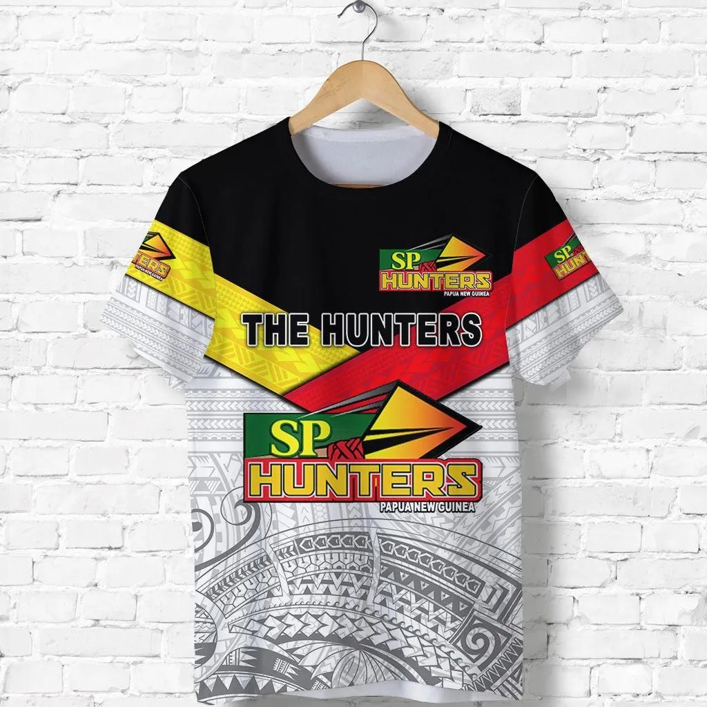 (Custom Personalised) Papua New Guinea SP Hunters T Shirt Rugby Original Style - White, Custom Text And Number LT8