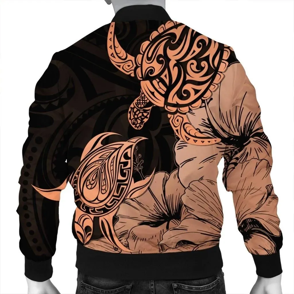 Alohawaii Jacket - Hawaii Turtle Bomber Jacket Polynesian Hibiscus Art Organe - AH - JR