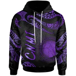 Northern Mariana Islands Polynesian Hoodie - Poly Tattoo Purple Version