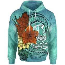 Tahiti Hoodie - Tropical Flowers Style