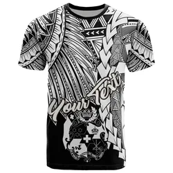 Tonga Polynesian Custom Personalised T-Shirt - Tribal Wave Tattoo White