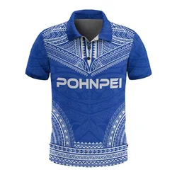 Pohnpei Polo Shirt - Pohnpei Flag Polynesian Chief Tattoo Flag Version