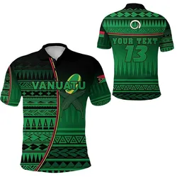 (Custom Personalised) Vanuatu Rugby Polo Shirt Impressive Version - Custom Text and Number