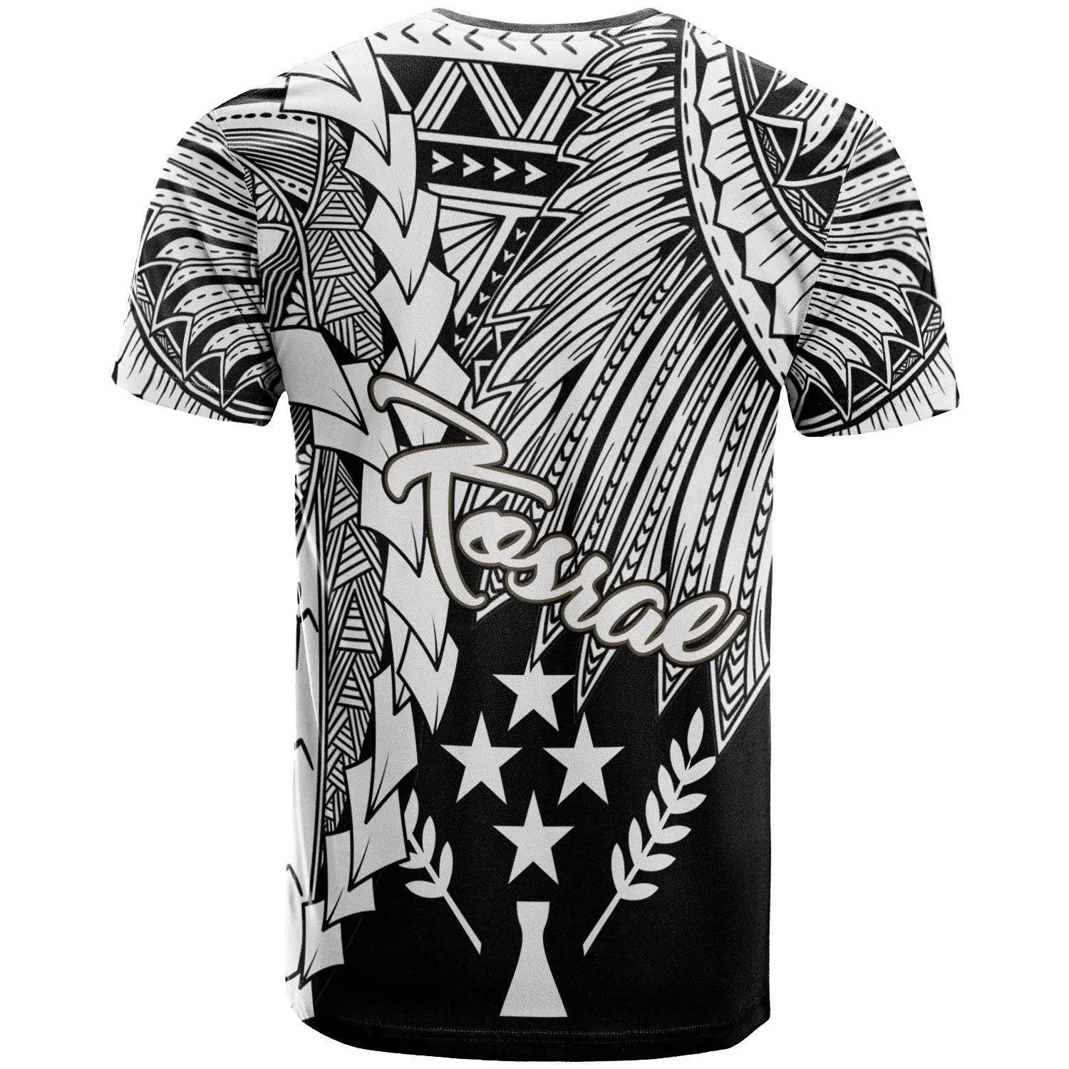 Kosrae Micronesia Custom Personalised T Shirt - Tribal Wave Tattoo White