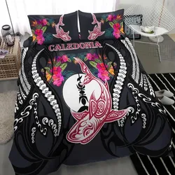 New Caledonia Bedding Set - Polynesian Shark Hibiscus Flower