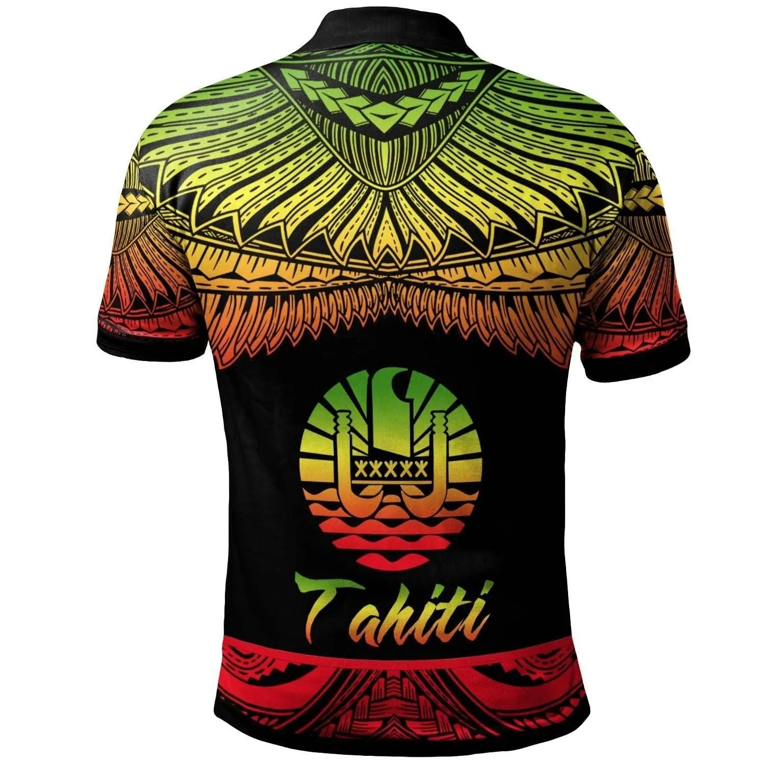 Tahiti Polynesian Custom Personalised Polo Shirt - Poly Tattoo Reggae Version